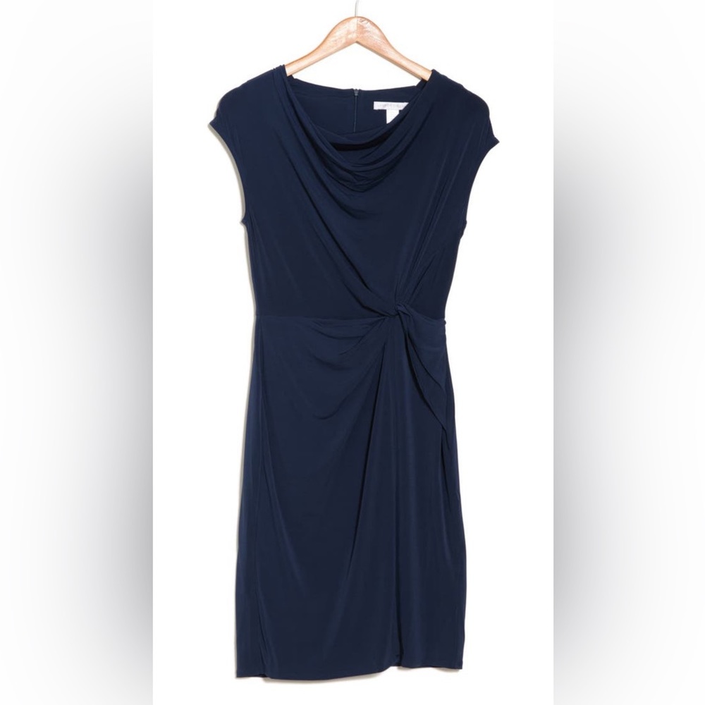 NWT London Times cowl neck side twist mini dress size 14